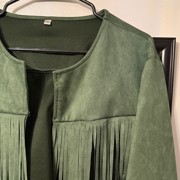 Green Fringe Women's Jacket - Picture 2 of 9